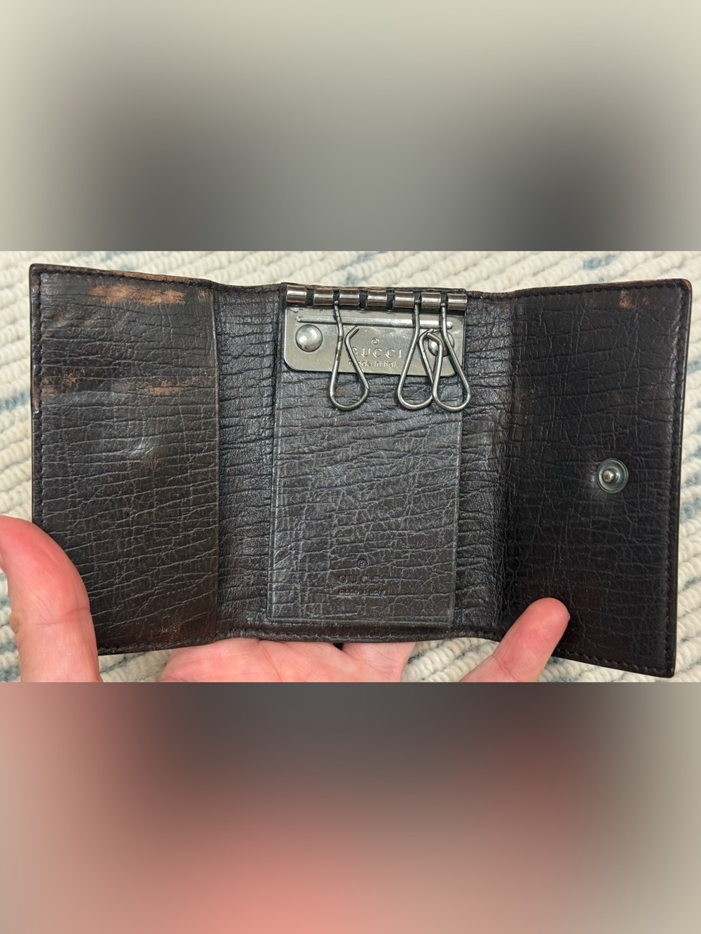 GUCCI Vintage Unisex Y2K Iconic Brown GG Monogram Supreme Canvas 6-Key Holder - Picture 13 of 16